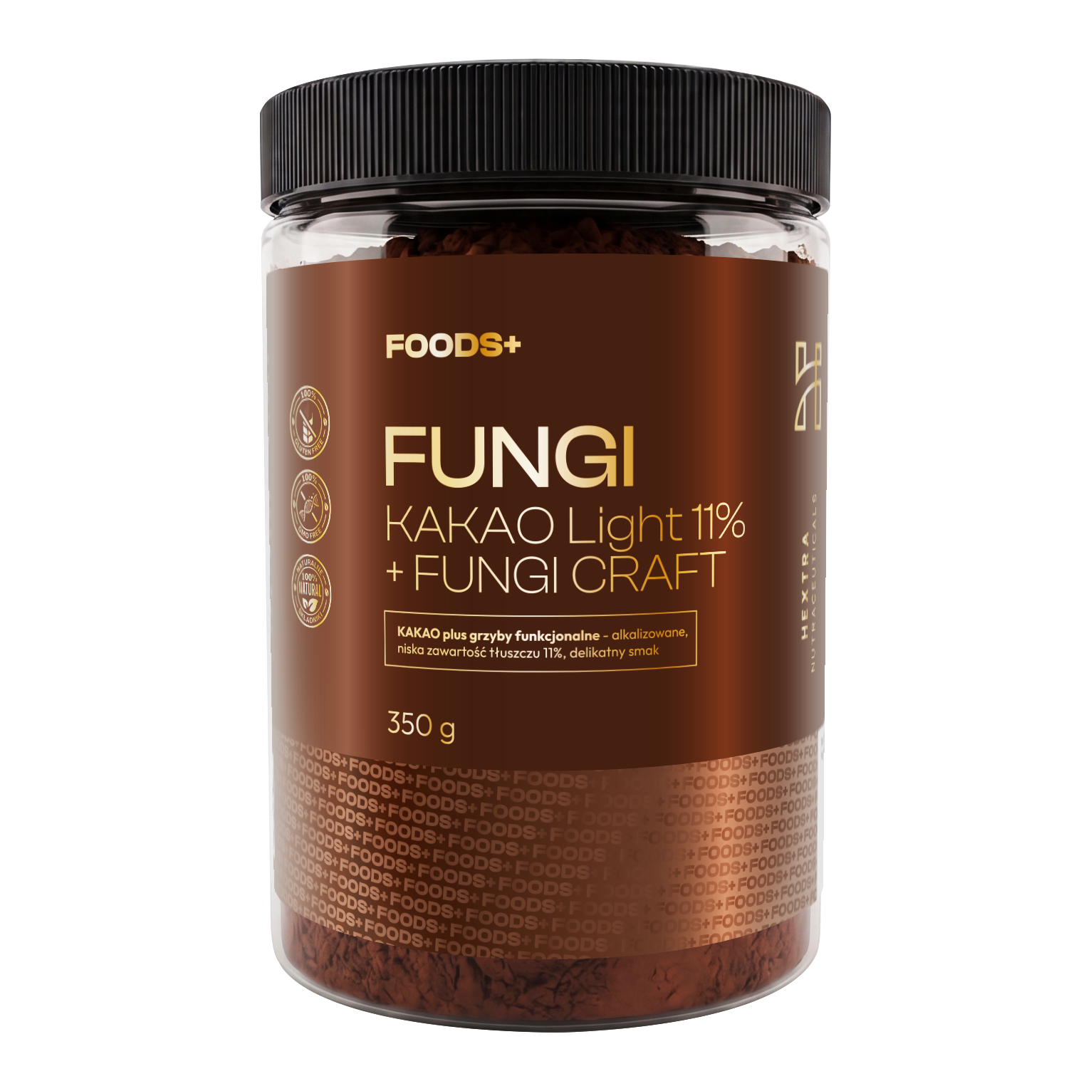 KAKAO Fungi 350g + grzyby funkcjonalne, niska zawartość tłuszczu 11%